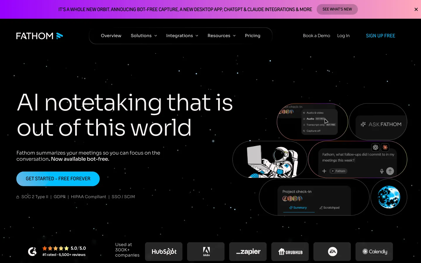 Landingpage von Fathom