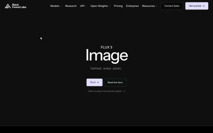 Landingpage von FLUX 3 Image