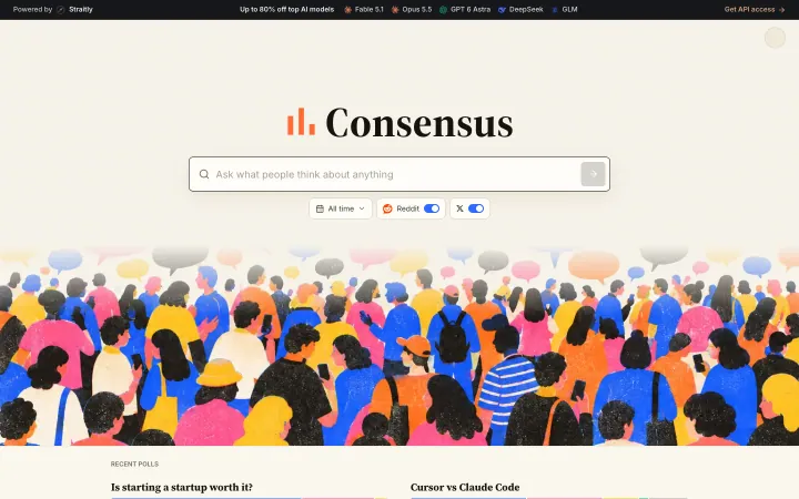 Landingpage von Consensus